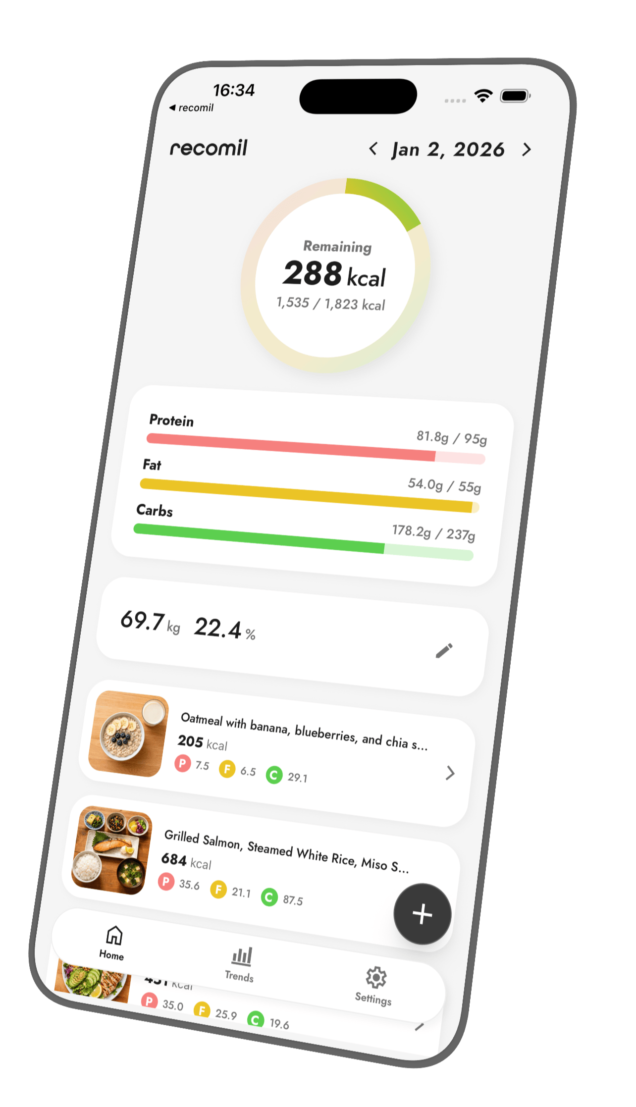recomil app screenshot
